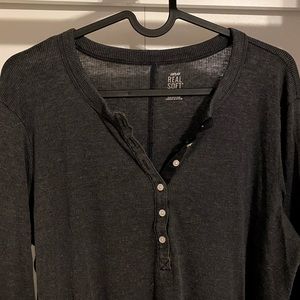 Real Soft Long Sleeve Ribbed Henley